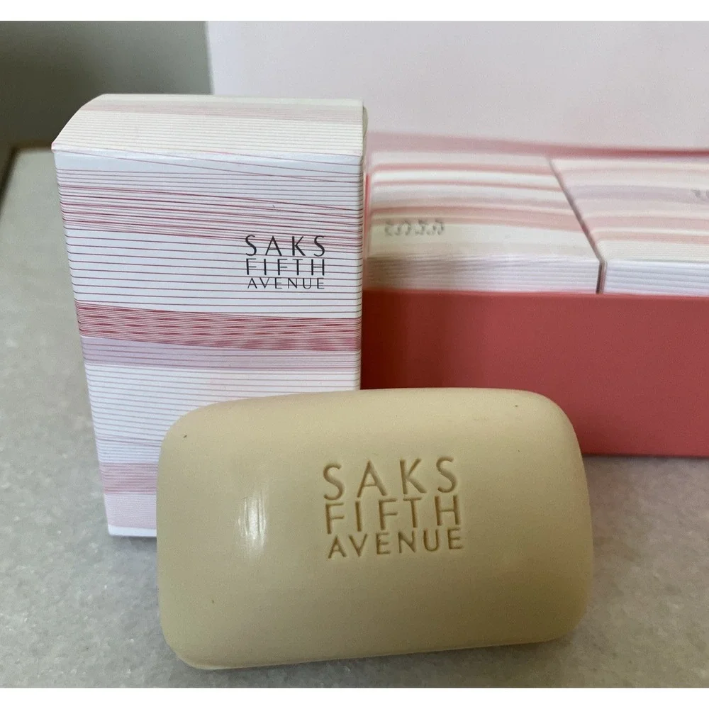 Box Set Of 6 ROSE GUEST SOAPS BY SAKS FIFTH AVENUE.  1.8oz. Each